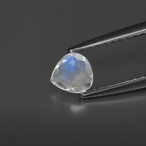Pierre de lune arc-en-ciel blanc naturelle transparent, 0,24 ct, transparent / translucide