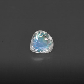 Pierre de lune arc-en-ciel blanc naturelle transparent, 0,31 ct, transparent / translucide