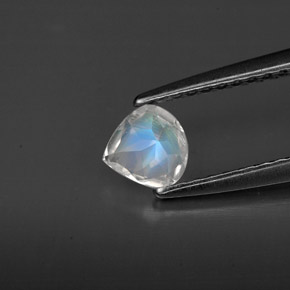 Pierre de lune arc-en-ciel blanc naturelle transparent, 0,31 ct, transparent / translucide