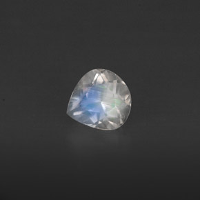 Pierre de lune arc-en-ciel blanc naturelle transparent, 0,33 ct, transparent / translucide
