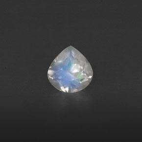Pierre de lune arc-en-ciel blanc naturelle transparent, 0,33 ct, transparent / translucide