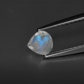 Pierre de lune arc-en-ciel blanc naturelle transparent, 0,26 ct, transparent / translucide