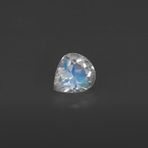 Pierre de lune arc-en-ciel blanc naturelle transparent, 0,32 ct, transparent / translucide