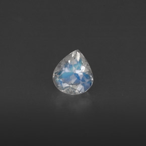 Pierre de lune arc-en-ciel blanc naturelle transparent, 0,32 ct, transparent / translucide