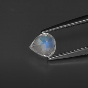 Pierre de lune arc-en-ciel blanc naturelle transparent, 0,32 ct, transparent / translucide