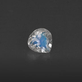 Pierre de lune arc-en-ciel blanc naturelle transparent, 0,40 ct, transparent / translucide