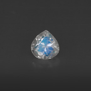 Pierre de lune arc-en-ciel blanc naturelle transparent, 0,40 ct, transparent / translucide
