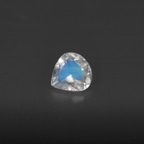 Pierre de lune arc-en-ciel bleu blanc naturelle transparent, 0,28 ct, transparent / translucide