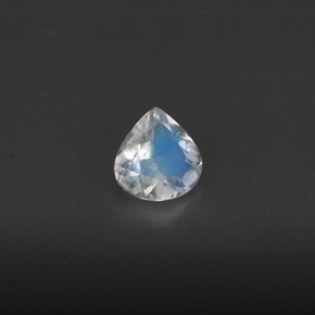 Pierre de lune arc-en-ciel bleu blanc naturelle transparent, 0,28 ct, transparent / translucide