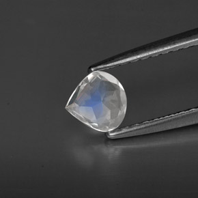 Pierre de lune arc-en-ciel Bleu blanc naturelle Transparent, 0.34 ct, Transparent / Translucide