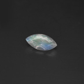 Pierre de lune arc-en-ciel bleue naturelle transparent, 0,30 ct, transparent / translucide