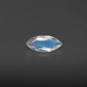 Pierre de lune arc-en-ciel bleue naturelle transparent, 0,31 ct, transparent / translucide