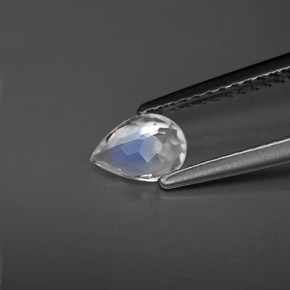 Pierre de lune arc-en-ciel Blanc bleu naturelle Transparent, 0.38 ct, Transparent / Translucide