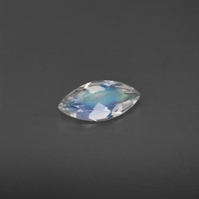 Pierre de lune arc-en-ciel bleue naturelle transparent, 0,30 ct, transparent / translucide