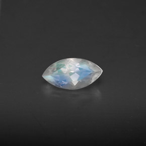 Pierre de lune arc-en-ciel blanc naturelle transparent, 0,46 ct, transparent / translucide