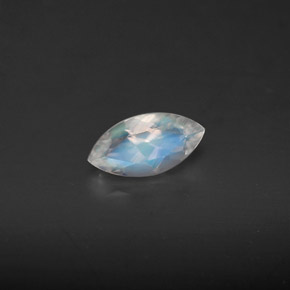 Pierre de lune arc-en-ciel blanc naturelle transparent, 0,46 ct, transparent / translucide
