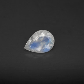 Pierre de lune arc-en-ciel bleue naturelle transparent, 0,52 ct, transparent / translucide