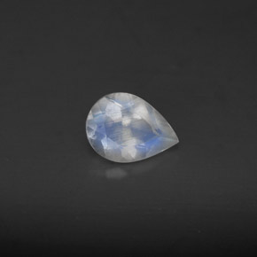 Pierre de lune arc-en-ciel bleue naturelle transparent, 0,52 ct, transparent / translucide