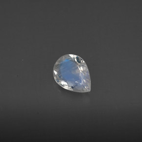 Pierre de lune arc-en-ciel blanc naturelle transparent, 0,43 ct, transparent / translucide