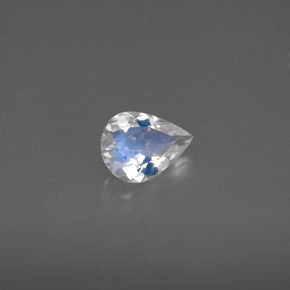 Pierre de lune arc-en-ciel blanc naturelle transparent, 0,43 ct, transparent / translucide