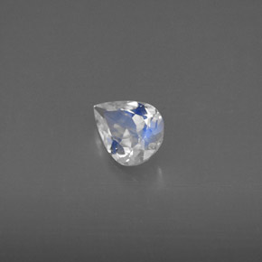 Pierre de lune arc-en-ciel blanc naturelle transparent, 0,43 ct, transparent / translucide