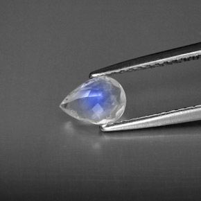 Pierre de lune arc-en-ciel Bleu blanc naturelle Transparent, 0.47 ct, Transparent / Translucide