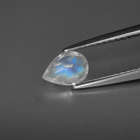Pierre de lune arc-en-ciel Bleu blanc naturelle Transparent, 0.42 ct, Transparent / Translucide