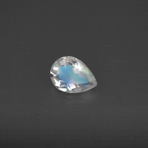 Pierre de lune arc-en-ciel blanc naturelle transparent, 0,44 ct, transparent / translucide