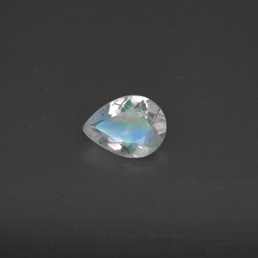 Pierre de lune arc-en-ciel blanc naturelle transparent, 0,44 ct, transparent / translucide