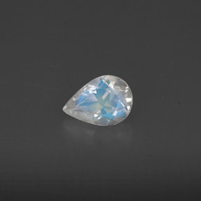 Pierre de lune arc-en-ciel blanc naturelle transparent, 0,57 ct, transparent / translucide