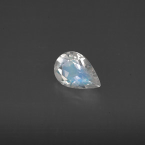 Pierre de lune arc-en-ciel blanc naturelle transparent, 0,57 ct, transparent / translucide