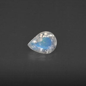 Pierre de lune arc-en-ciel Bleu blanc naturelle Transparent, 0.47 ct, Transparent / Translucide