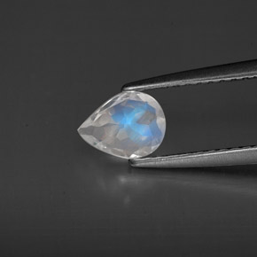 Pierre de lune arc-en-ciel Bleu blanc naturelle Transparent, 0.47 ct, Transparent / Translucide