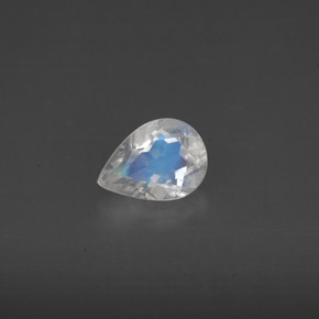 Pierre de lune arc-en-ciel Bleu blanc naturelle Transparent, 0.55 ct, Transparent / Translucide