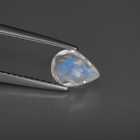 Pierre de lune arc-en-ciel Bleu blanc naturelle Transparent, 0.55 ct, Transparent / Translucide