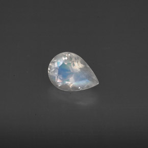 Pierre de lune arc-en-ciel blanc naturelle transparent, 0,59 ct, transparent / translucide