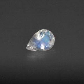 Pierre de lune arc-en-ciel Bleu blanc naturelle Transparent, 0.54 ct, Transparent / Translucide