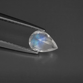Pierre de lune arc-en-ciel Bleu blanc naturelle Transparent, 0.54 ct, Transparent / Translucide