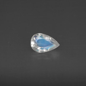 Pierre de lune arc-en-ciel blanc naturelle transparent, 0,44 ct, transparent / translucide