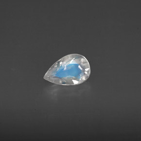 Pierre de lune arc-en-ciel blanc naturelle transparent, 0,44 ct, transparent / translucide