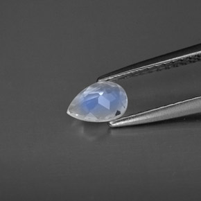 Pierre de lune arc-en-ciel blanc naturelle transparent, 0,30 ct, transparent / translucide