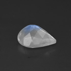 Pierre de lune arc-en-ciel blanc naturelle transparent, 0,99 ct, transparent / translucide