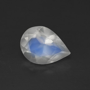 Pierre de lune arc-en-ciel blanc naturelle transparent, 0,95 ct, transparent / translucide