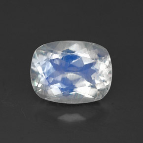 Pierre de lune arc-en-ciel Bleu blanc naturelle Transparent, 1.35 ct, Transparent / Translucide