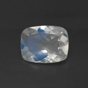 Pierre de lune arc-en-ciel blanc naturelle transparent, 1,06 ct, transparent / translucide