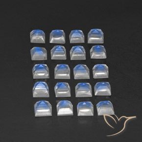 Shop natural 3.64ct Blanc bleuâtre Pierre de lune arc-en-ciel gems, Carré, from Sri Lanka at GemSelect. In stock, global shipping!