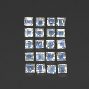 Achetez naturel ct blanc pierre de lune arc-en-ciel gems, carré, en provenance inde chez gemselect. en stock, livraison internationale!