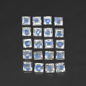 Achetez naturel ct blanc pierre de lune arc-en-ciel gems, carré, en provenance inde chez gemselect. en stock, livraison internationale!