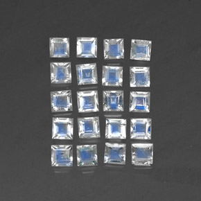 Achetez naturel ct blanc pierre de lune arc-en-ciel gems, carré, en provenance inde chez gemselect. en stock, livraison internationale!