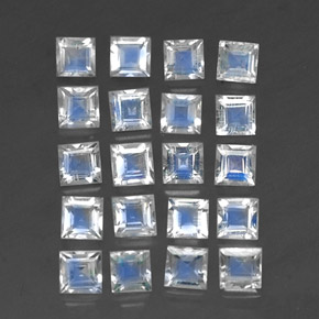 Achetez naturel ct blanc pierre de lune arc-en-ciel gems, carré, en provenance inde chez gemselect. en stock, livraison internationale!